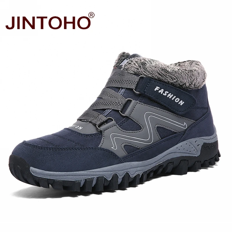 

JINTOHO High Quality Warm Winter Snow Shoes Fashion Winter Boots Brand Rubber Ankle Boots For Men Casual Snow Boots Men Booties