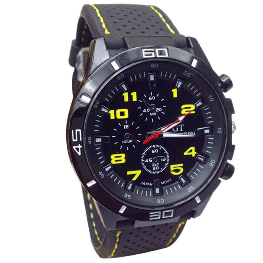 Горячая распродажа мужские спортивные часы модные силиконовые военные водостойкие часы спортивные аналоговые кварцевые наручные часы relogio ma - Цвет: yellow
