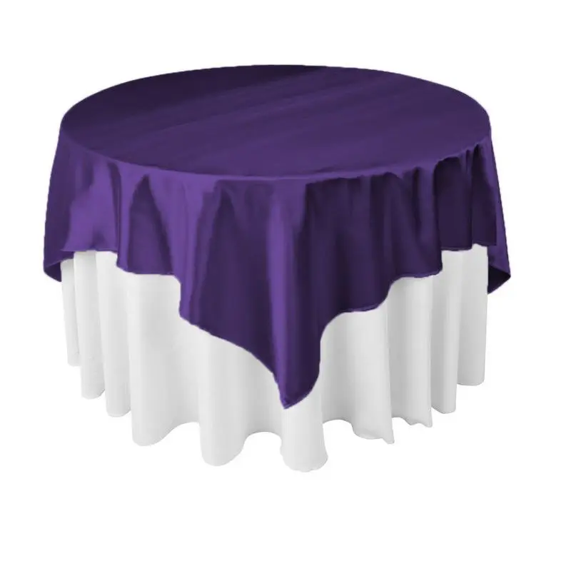 Factory Price 10pcs Purple 108inch Satin table cloth european