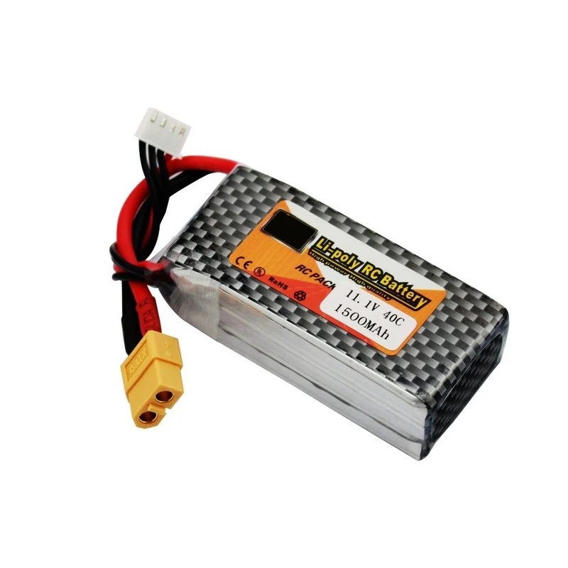 Lithium Polymer Power Lipo Battery 11 1V 1500mAh 3S 40C XT60 Plug For font b RC