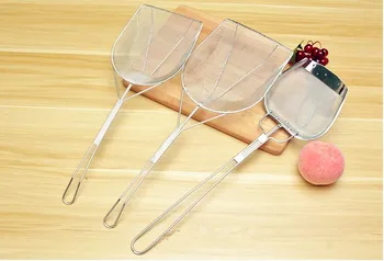 

2018 Stainless steel colander filter spoon net screen oil residue net slag residue slag scoop shovel kitchen tools BBQ tools