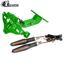 Универсальный держатель номерного знака мотоцикла с светодиодный подсветкой для KAWASAKI NINJA250 300R Z250 Z300 VERSYS 300X 650R ER6F