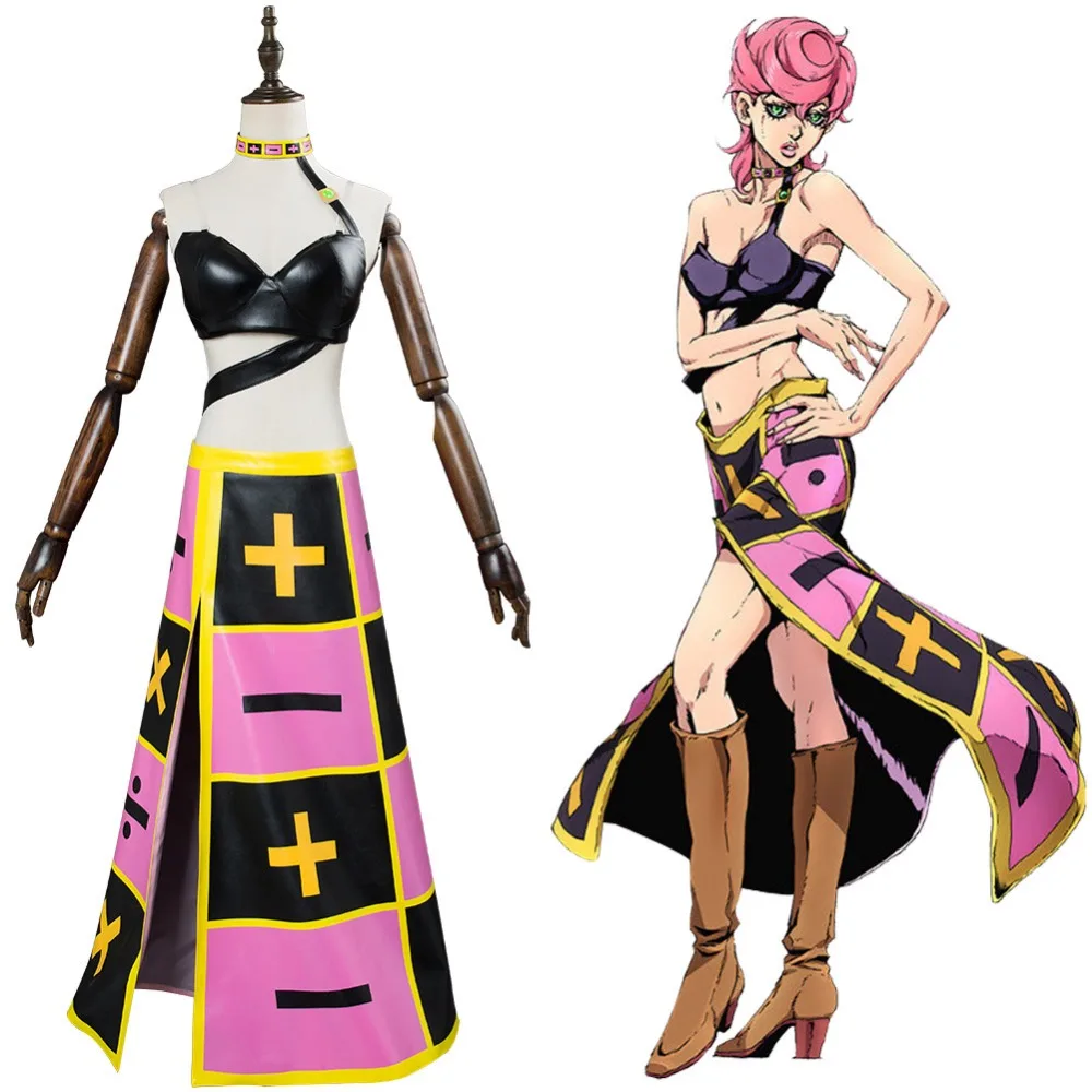 JoJo's причудливое приключение Косплей Костюм Золотой ветер Trish Una ПОЛНЫЙ