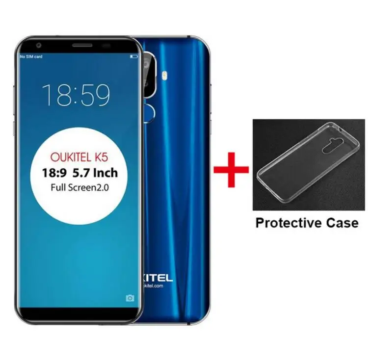 Флэш продажи Oukitel K5 4000 mAh 4G MTK6737T Quad Core мобильный телефон 5 7 &quotHD 18:9 2 Гб Оперативная