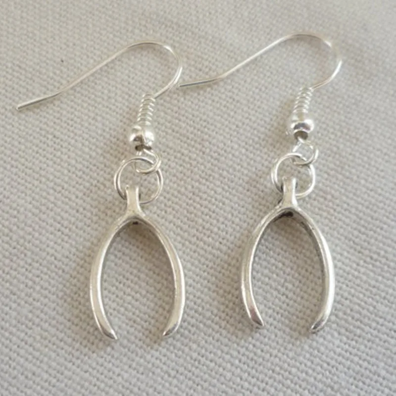 Wishbone earrings,wishbone jewellery,gift,handmade,small wishbone,lucky