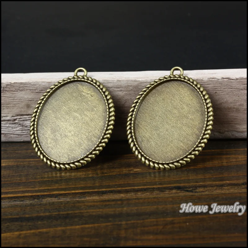 Vintage 7 pcs daintiness Oval frame Pendant Antique bronze Zinc Alloy