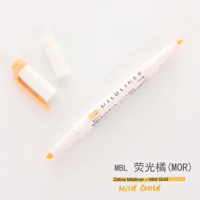 1pcs Kawaii Japanese Zebra Mild Liner Highlighter Pen Fluorescent Double Headed marker Pen Color Mark Pen Cute Stationery - Цвет: MBL MOR