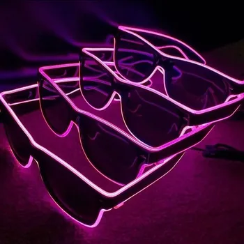 

1000sets Glasses EL Wire LED Glasses Glowing Party Supplies Lighting Novelty Gift Bright Light Festival Party Glow Sunglasses