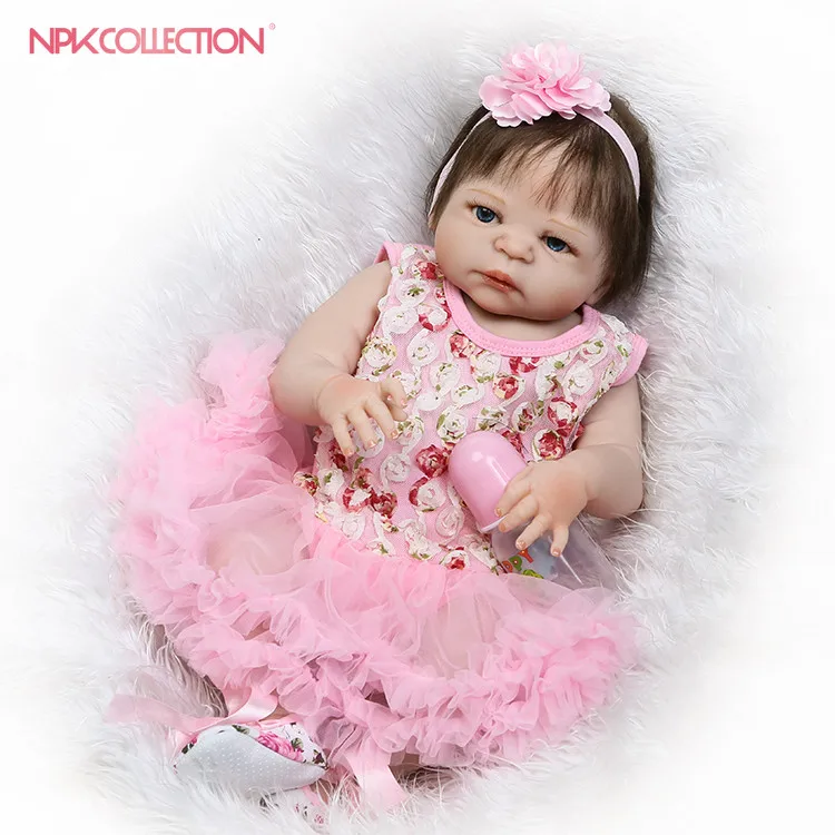 NPKCOLLECTION new design baby doll with Pink suit full vinyl body real