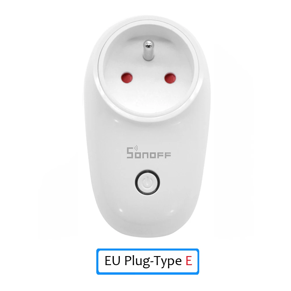 Sonoff S26 WiFi умная розетка, Беспроводная розетка, розетка питания, Умный домашний переключатель, умный пульт дистанционного управления для Alexa Google Assistant IFTTT - Цвет: EU-E Type