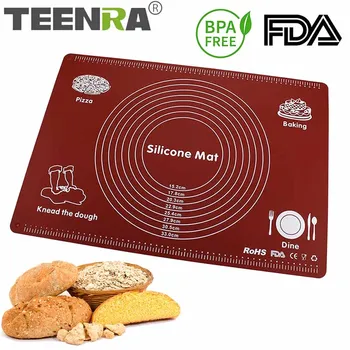 

TEENRA Silicone Pastry Mat Large Size Non-stick Baking Cooking Mat Silicone Rolling Dough Mat Baking Sheet Oven Liner Bakeware
