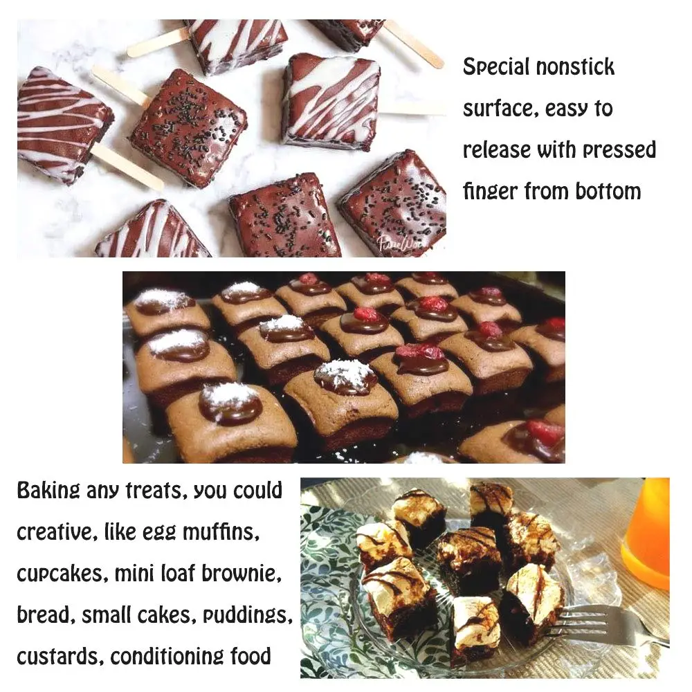 Mity Rain Bite-size Brownie Squares силиконовая форма 24 полости шоколадного брауни выпечка леденцы и мороженое формы, антипригарные