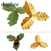 Dopee 50 шт./лот зеленый золотой Искусственный лист Сделай Сам Шелковый цветок листья Ремесло Свадебные украшения гирлянда с листьями роз листва