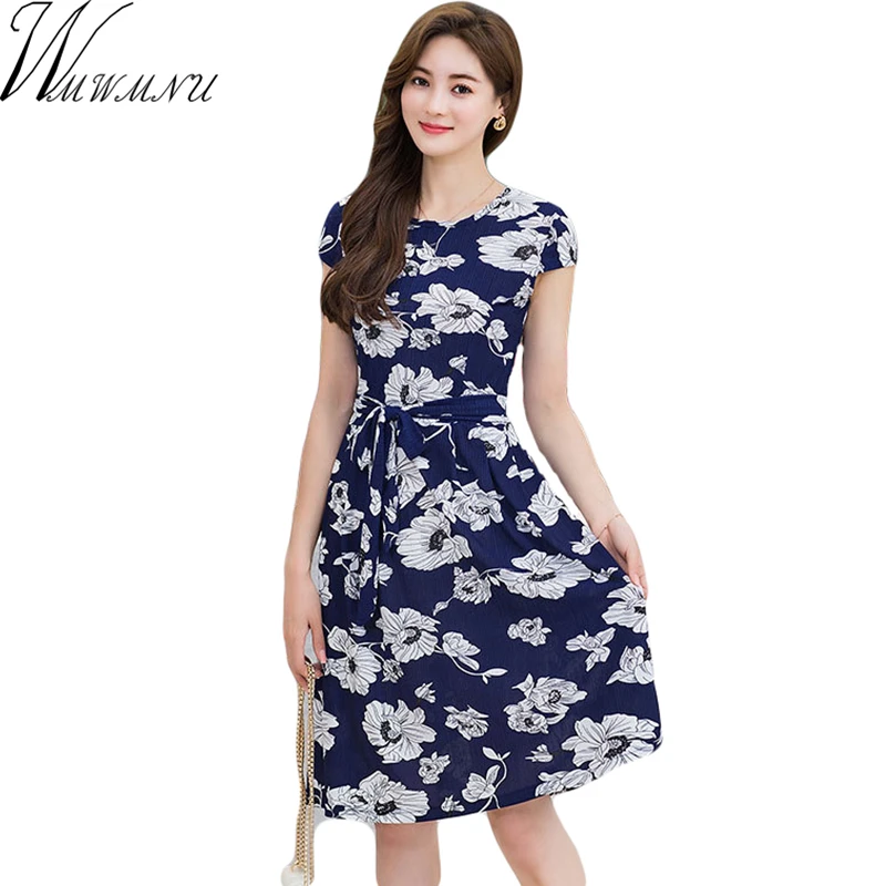 Buy Women casual knee length dress 2018 new arrival