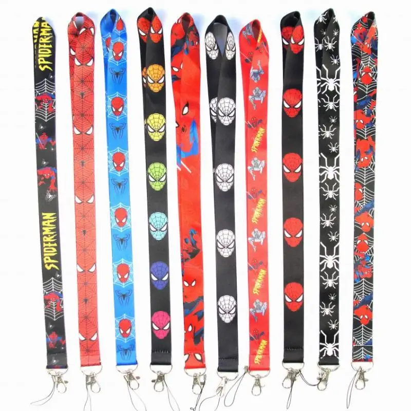 

1 Pc cool Cartoon Spider-Man KeyChains Long Lanyards ID Badge Holder Keychains Straps for Mobile Phone figure Toys