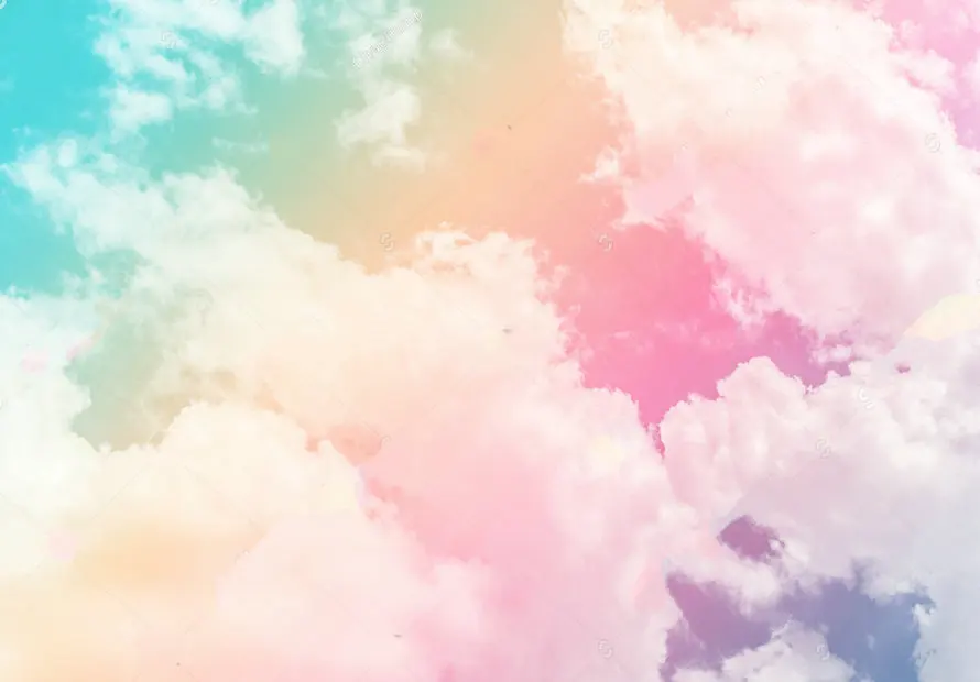 rainbow cloud sun pastel colored backdrop polyester or ...