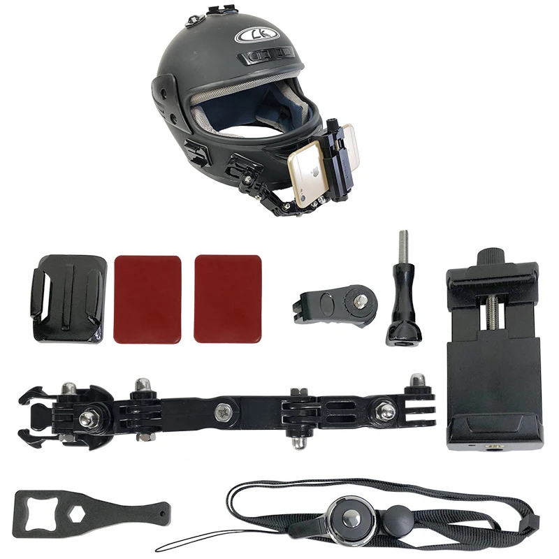 

Universal Phone/sport Camera Shooting Bracket for iPhone Samsung Huawei xiaomi smartphone GoPro for Motorcycle Bike Helmet Mount