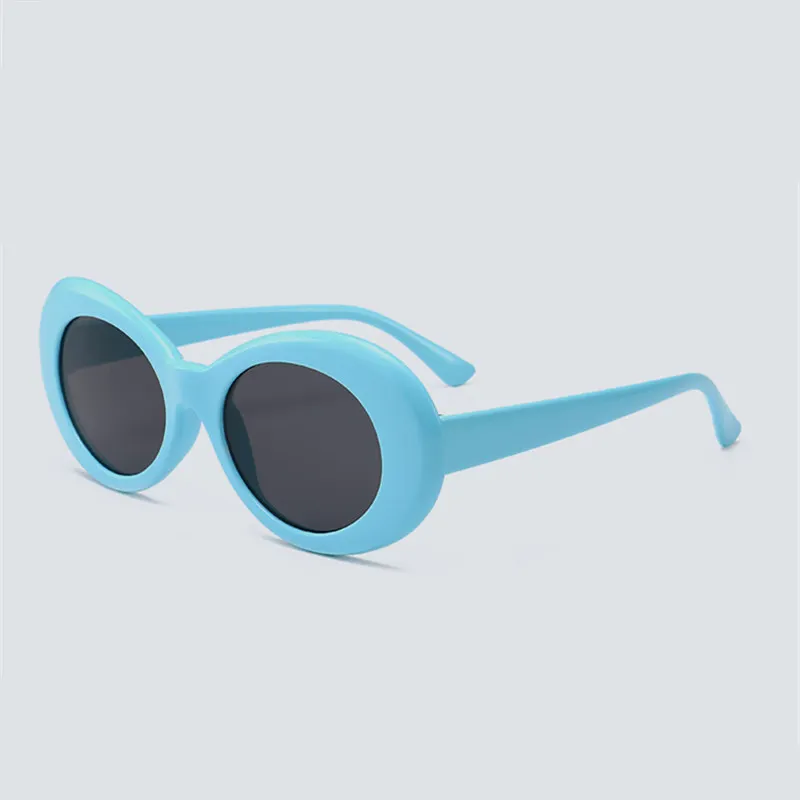 YOOSKE plout очки NIRVANA Kurt Cobain Круглые Солнцезащитные очки для женщин и мужчин брендовые дизайнерские очки ретро солнцезащитные очки UV400 - Цвет линз: sky blue
