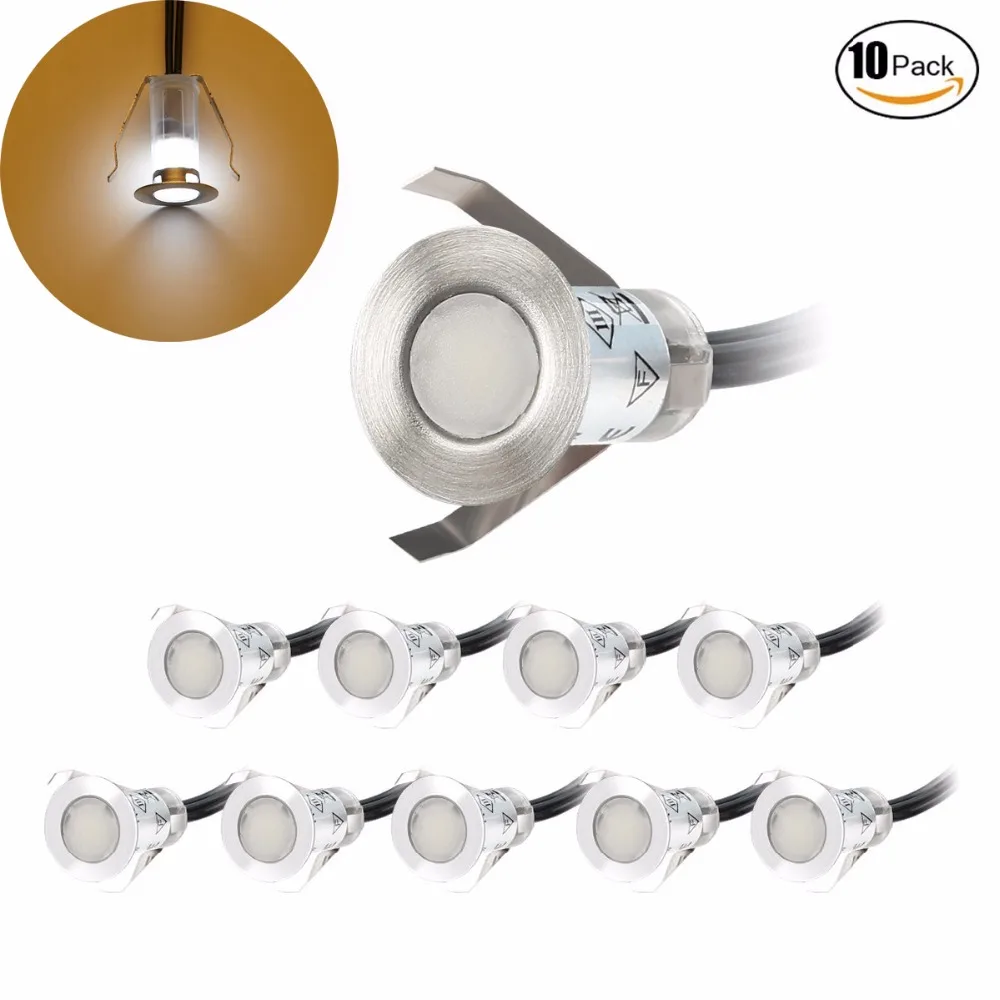 Lâmpadas à Prova Água de Aço Lâmpadas de Assoalho Iluminações de Poupança de Energia Lote w Dc12v Led Subterrânea d' Inoxidável 18mm Mini Passo 10 Pçs - 0.4 16 10 pçs lote 0.4 W DC12V LED