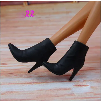 High heel shoes Black Boots for Barbie 1 6 Doll Fashion New BBI00258