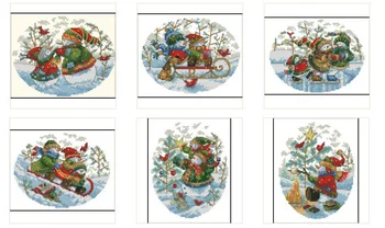

Top Quality Lovely Counted Cross Stitch Kit Snowman Snowmen Ornament Christmas Tree Ornaments Snow Man Sleigh Dim 0882-9
