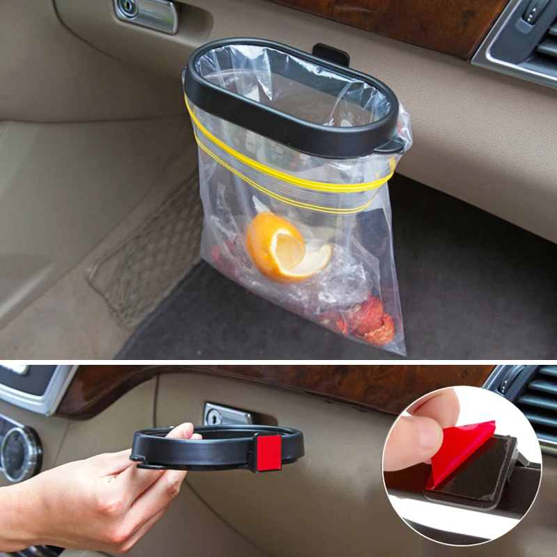 1pc Foldable Car Trash Bin Frame Auto Garbage Bin Rubbish Storage Waste Organizer Holder Bag