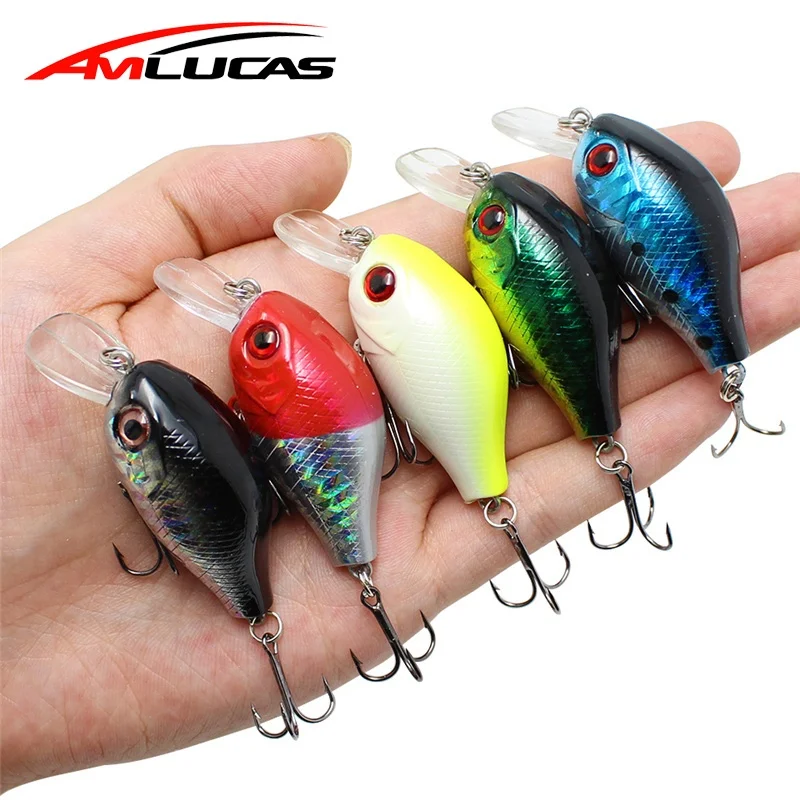 Amlucas 5.5 سنتيمتر 8.4g Crankbait الصيد إغراء VIB العائمة الاصطناعي اليابان الصلب الطعم Pesca السنانير الأسماك Wobblers الصيد معالجة WW179