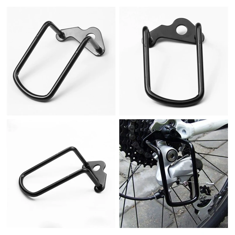 1 قطعة قابل للتعديل الصلب الأسود دراجة الترس الخلفي للدراجة الجبلية Derailleur سلسلة البقاء الحرس حامي في الهواء الطلق اكسسوارات الدراجات