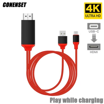 

USB C Type-C to HDMI HDTV AV 4K Cable For Samsung Galaxy note8 S8 S8 Plus Hua wei mate10 pro HTC ULTRA Lumia 950 950XL