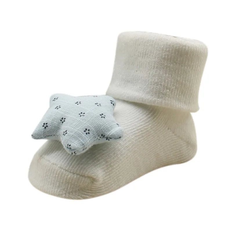 Прекрасный для новорожденных девочек Мягкие хлопковые носки милые Звезда Любовь узор Дети принцесса носки От 0 до 1 года