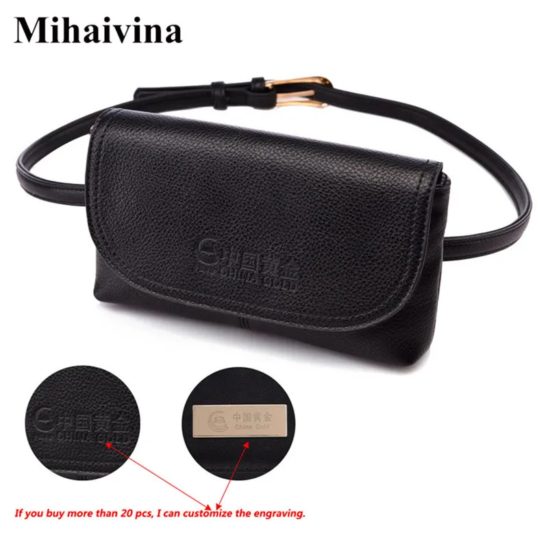 

Mihaivina Simple Waist Pack Women Fanny Pack Waist Bag Leather Belt Bag Luxury Female Hip Bum Pack Customized Pounch Phone Purse