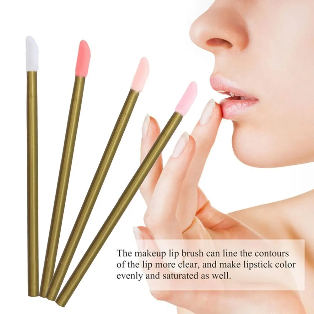 1000pcs Disposable Makeup Lip Brush Lipstick Gloss Wands Applicator Make up Tool Champagne Portable Cosmetic Beauty 5