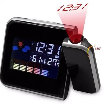 

2pcs LED Projection Alarm Clock Weather Calendars Lazy Electronic Digital Perpetual Calendar Desktop Table Clock Home Decor