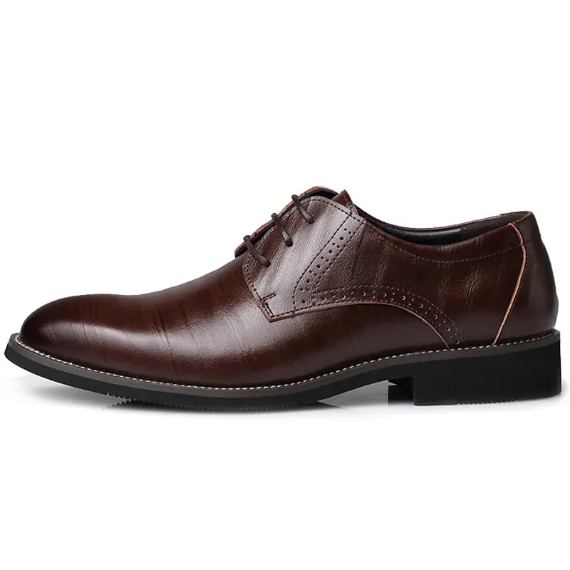 Genuine Leather Men's Dress Shoes British Style Fashion Lace Up Shoes Formal Oxford Classic Gentleman Shoes Plus Size 37-47