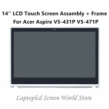 FTDLCD 14” LCD Touch Screen Digitizer Laptop Assembly+Frame N140BGE-EA2 For Acer Aspire V5-431P V5-471P 1366×768