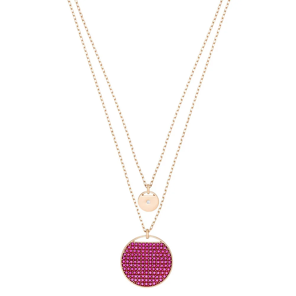 

SWA RO 2019 New GINGER Pendant Pink Women's Original 1:1 Shine Pink Crystal for Mommy Girlfriend's Best Romantic Jewelry Gift