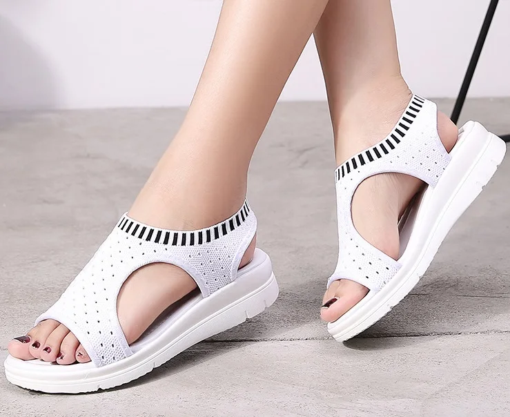 

2019New fashion women sandals summer new platform sandal shoes breathable comfort shopping ladies walking shoes white black35-45