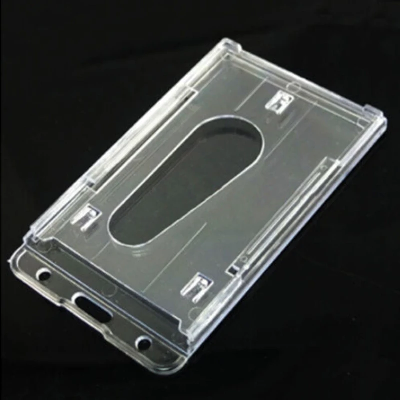 Clear Plastic Thumb Slide Out Pocket Business Credit Card Holder Case Desk Organizer Accessories ...