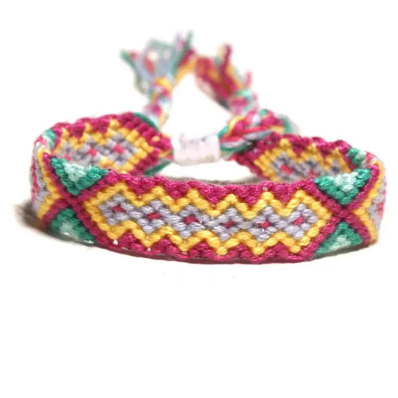 Bohemian Handmade Multi Color Braided Nepal Woven Rainbow Friendship