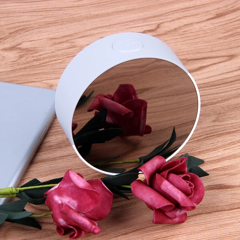 

2019 Round Led Mirror Alarm Clock Digital Table Clock Night Light Snooze With Temperature Electronic Despertador Home Decor