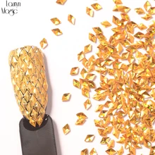 1 шт золотой цвет ногтей блестки треугольник ромбовидная блестящая хлопья блестка Маникюр 3D украшения для ногтей
