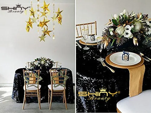 ShinyBeauty скатерть с блестками 48x72 дюймов черное для свадьбы/вечерние/Decoration 125x180cm a на