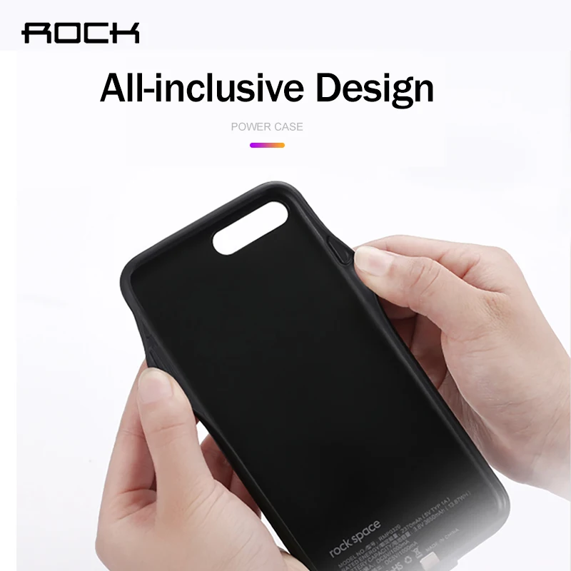 Чехол ROCK для iphone 7, аккумулятор, 2500 мА/ч, внешний аккумулятор, чехол, ультра тонкий, Внешнее зарядное устройство для iphone 7 plus, 3650 мА/ч, чехол