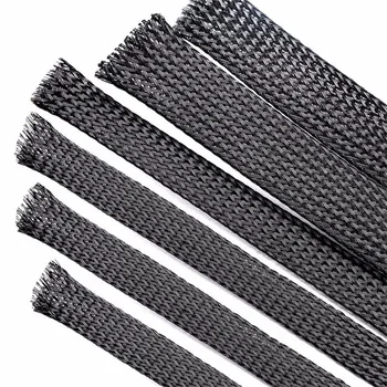 

1.5" 38mm BRAIDED EXPANDABLE SLEEVING for cable protection black PET 30ft