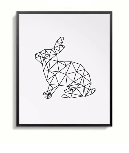 Принты для домашнего декора абстрактная Геометрическая картина олень лиса слон скандинавские плакаты настенные картины модульный Холст современная детская комната - Цвет: YN153-11