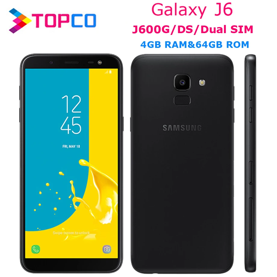 Оригинальный разблокированный Samsung Galaxy J6 J600G/DS LTE Android мобильный телефон с двумя SIM
