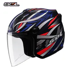 SOL мотоциклетный шлем Лето Половина лица мотоциклетные шлемы Для мужчин Для женщин скутер шлем мотоцикл шлем ABS материал
