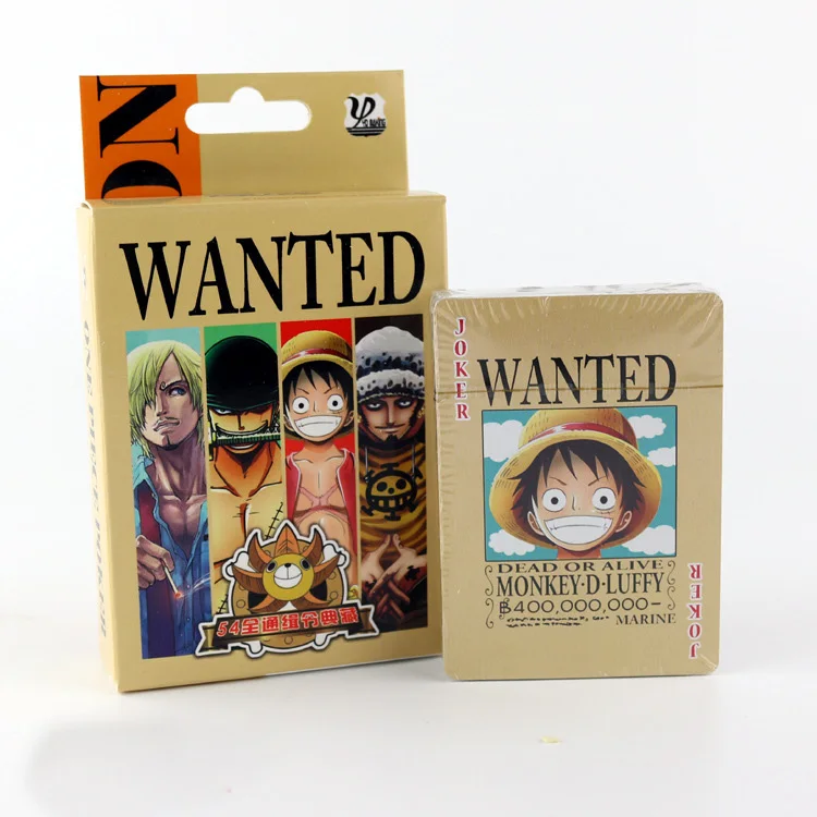 

One Piece Figures Collection Monkey D. Luffy Zoro Poker Card Anime Playing Cards Color Box Packing Kid Boys Gift Toy 54Pcs/set