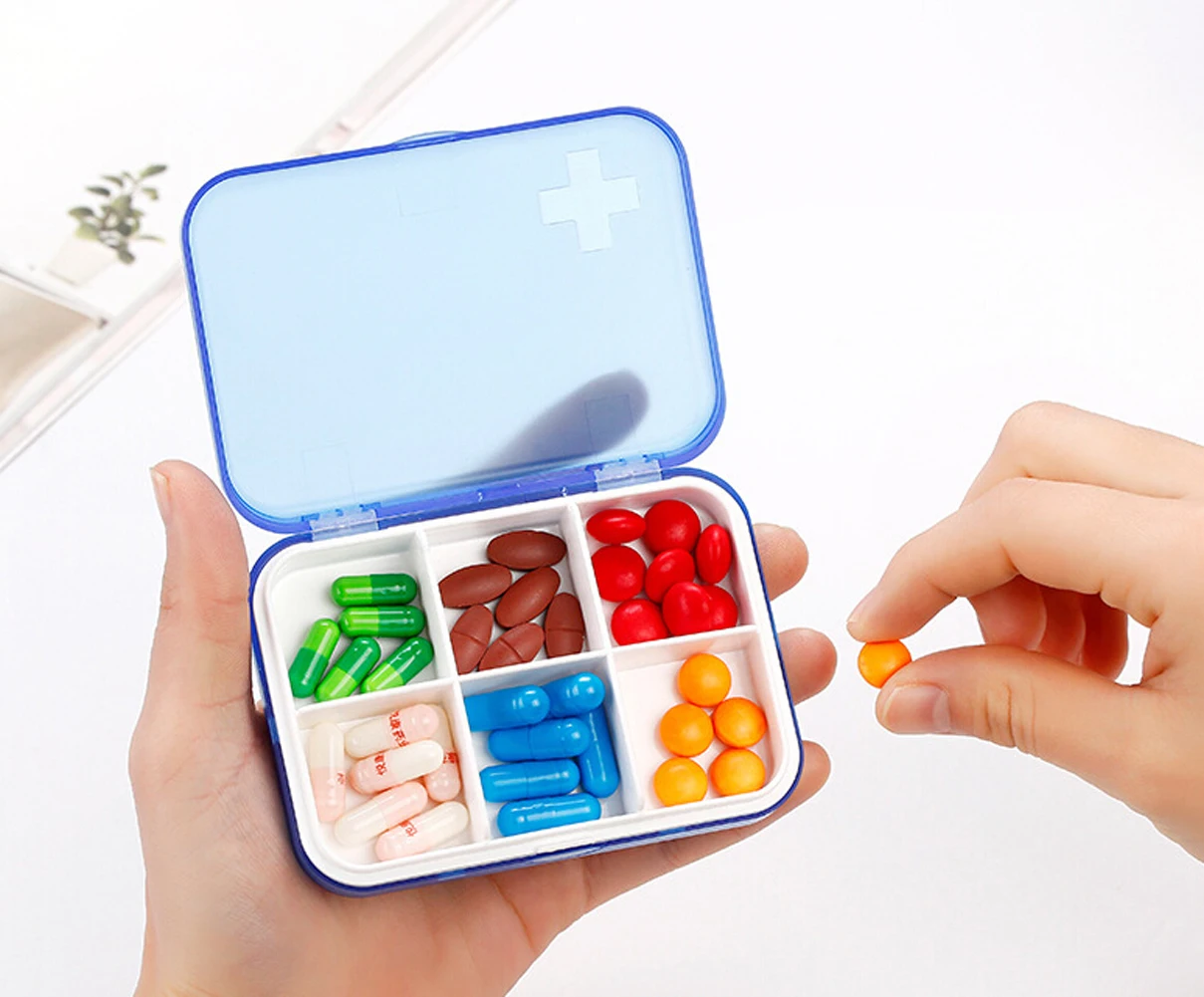 Faroot Travel Weekly Medicine Tablet Holders Organizer Dispenser Case Pill Box Blue | Дом и сад