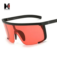 SHAUNA Ins Популярные негабаритные женские солнцезащитные очки с интегрированными линзами, трендовые мужские синие зеркальные очки в стиле 90, UV400